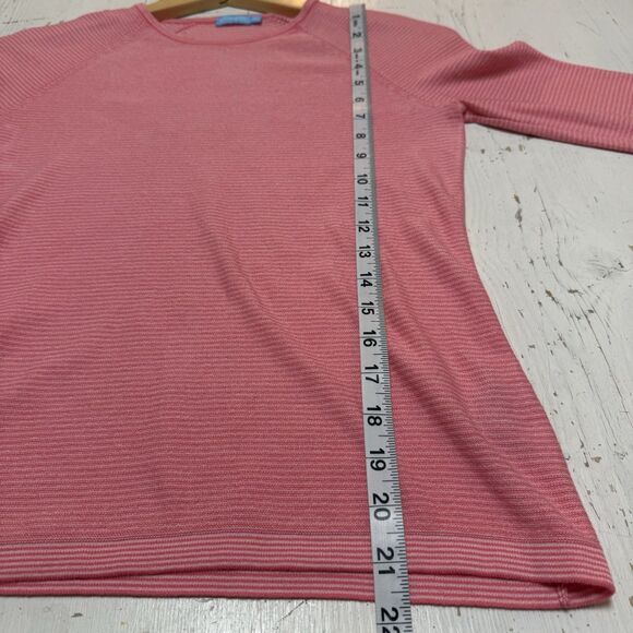 J.McLaughlin Janie Sweater Top XS Coral Cotton Blend Button Cuff Women's Preppy - Picture 7 of 11